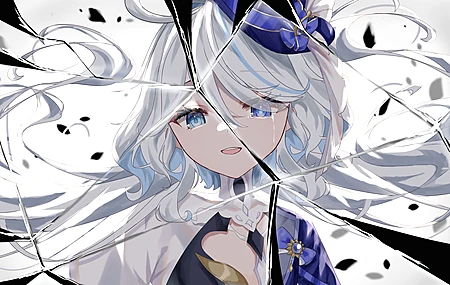 玻璃 反射 切割 动漫少女 二次元 电脑壁纸 4K壁纸