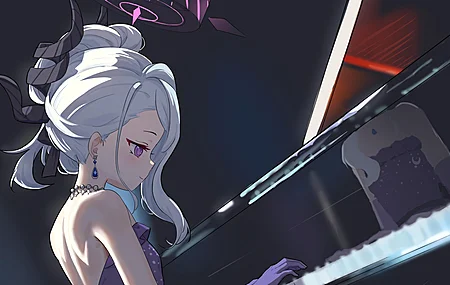 长发 白发 连衣裙 黑背景 紫色眼睛  电脑壁纸 4K壁纸