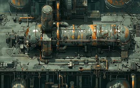 老旧机器 插图 工厂  电脑壁纸 4K壁纸