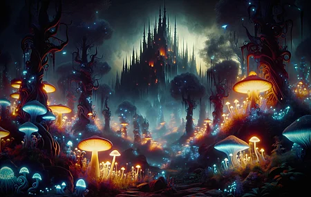 黑暗幻想 幻想城堡 蘑菇 电脑贴纸 4K贴纸