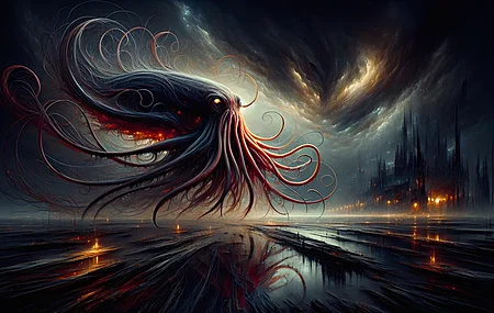 章鱼怪 黑暗幻想 幻想城堡  电脑贴纸 4K贴纸