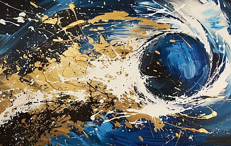 抽象 绘画 球 油漆飞溅 插图  电脑贴纸 4K贴纸