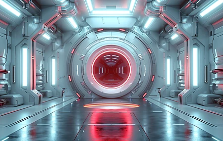 未来派 科幻小说 室内设计 宇宙飞船  电脑贴纸 4K贴纸