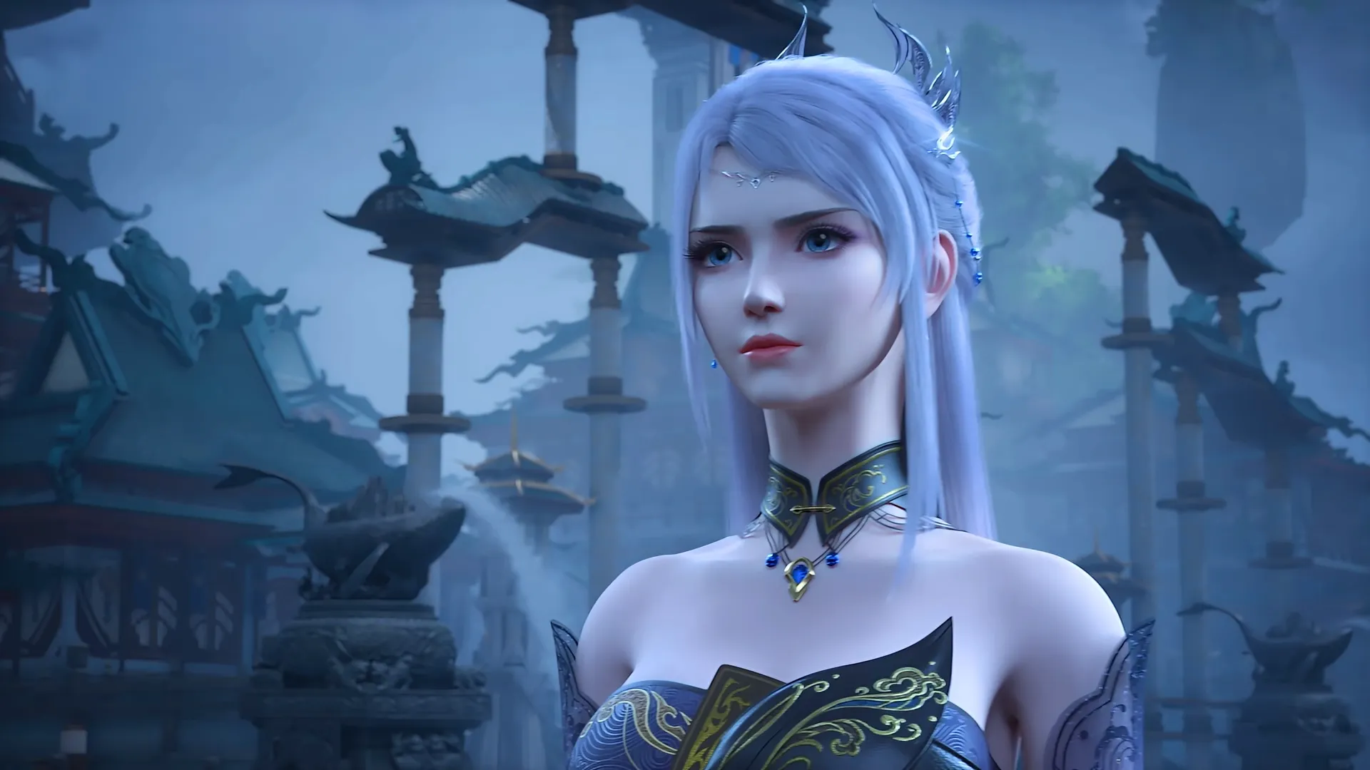 动漫少女 蓝色 游戏视觉 电脑贴纸 4K贴纸