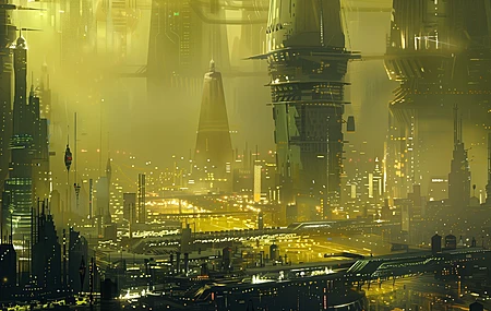 概念艺术 摩天大楼 城市景观 插图  电脑贴纸 4K贴纸