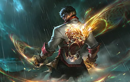 雨中 墨镜 金龙 战斗姿势 电脑贴纸 8K贴纸