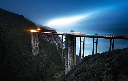 景观 桥梁 光径 高架桥 海 自然 风景 电脑壁纸 4K壁纸