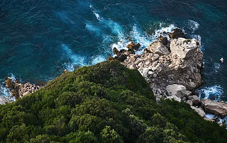 风景 海岸 海洋 鸟瞰 岩石 海浪  电脑壁纸 4K壁纸