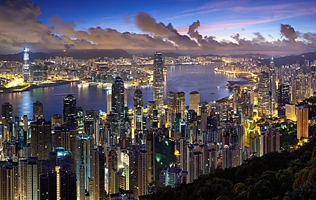 城市 香港 景观 城市景观 中国 亚洲 城市灯光  电脑壁纸 4K壁纸