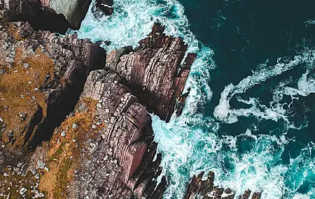 海 岩石 水 蓝色 鸟瞰 风景  电脑壁纸 4K壁纸