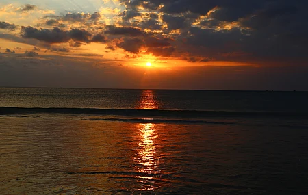 大海 日落 云彩 海边 沙滩  电脑壁纸 4K壁纸