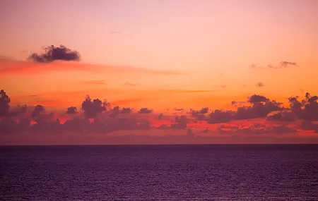 大海 橙色 天空 自然 地平线 夕阳 电脑壁纸 4K壁纸