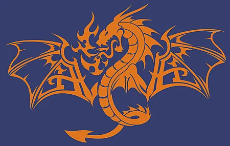 龙 橙色 奇幻艺术 简单背景 极简主义 电脑壁纸 4K壁纸