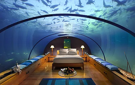 室内 水上 鱼 水族馆 酒店 室内设计  电脑壁纸 4K壁纸