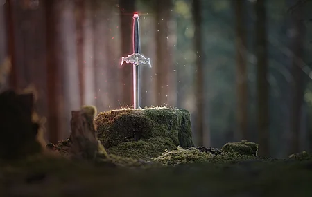 森林 剑 自然 武器 AI艺术 游戏 电脑壁纸 4K壁纸