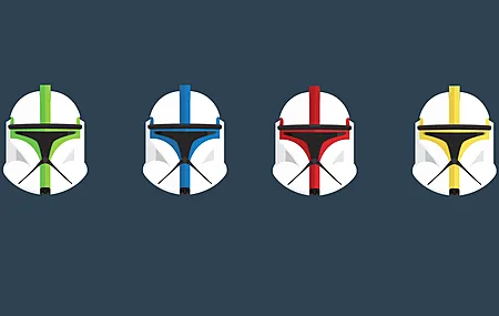 士兵 极简主义 星球大战 电影 科幻 头盔 简单背景 蓝色  电脑壁纸 4K壁纸