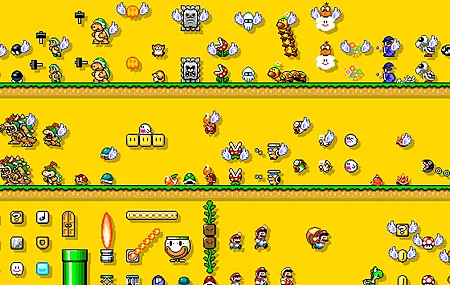 马里奥 游戏CG 简单背景 游戏 任天堂 黄色  超级马里奥  电脑壁纸 4K壁纸