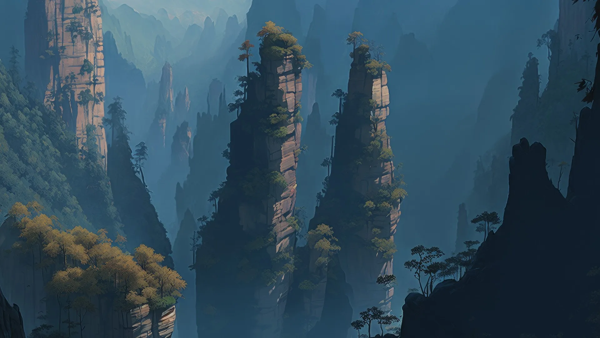 艺术 插图 山脉 游戏 绘画 自然 AI艺术  电脑壁纸 4K壁纸