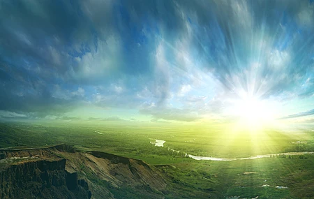 日出 风景 自然 河流 树木 天空 云 池塘 蓝色 清新 治愈 电脑壁纸 8K壁纸