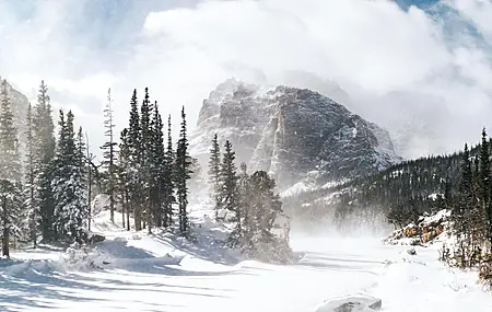 自然 风景 冬天 雪 雾 山 树  电脑壁纸 4K壁纸