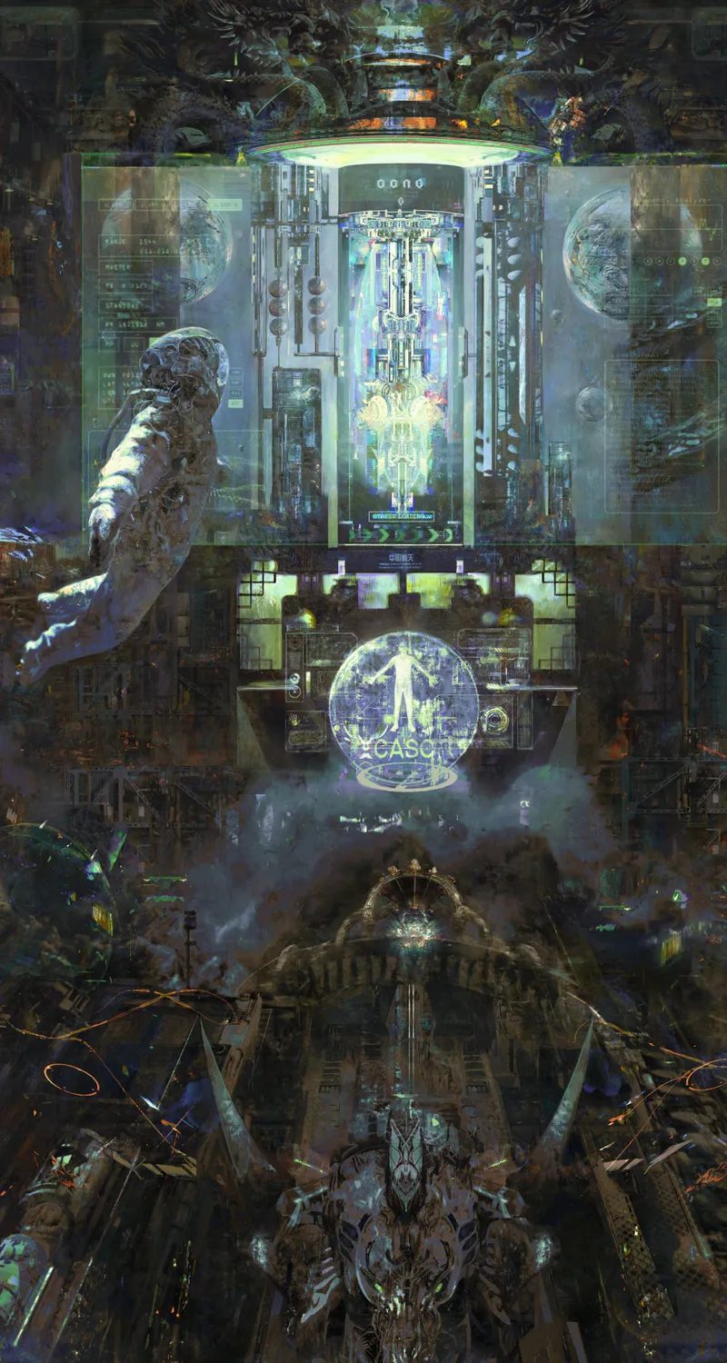 宇航员 插图 AI艺术 宇航服 未来 宇宙飞船 科幻  手机壁纸 4K壁纸