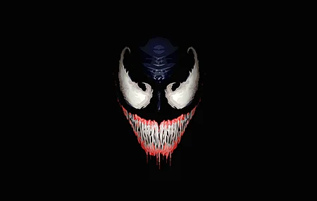 微笑 毒液 简单背景 黑色 唾液 蜘蛛侠 漫画 漫威 电脑壁纸 4K壁纸