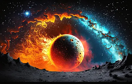 艺术 插图 行星 星云 太空 恒星 伽利  电脑壁纸 4K壁纸