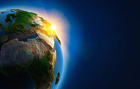 世界 地球 天空 日落 空间 阳光 晴朗的天空 行星 银河系 太阳系  电脑壁纸 4K壁纸