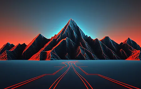 艺术 插图 山脉 合成 简单背景 极简主义 电脑壁纸 4K壁纸