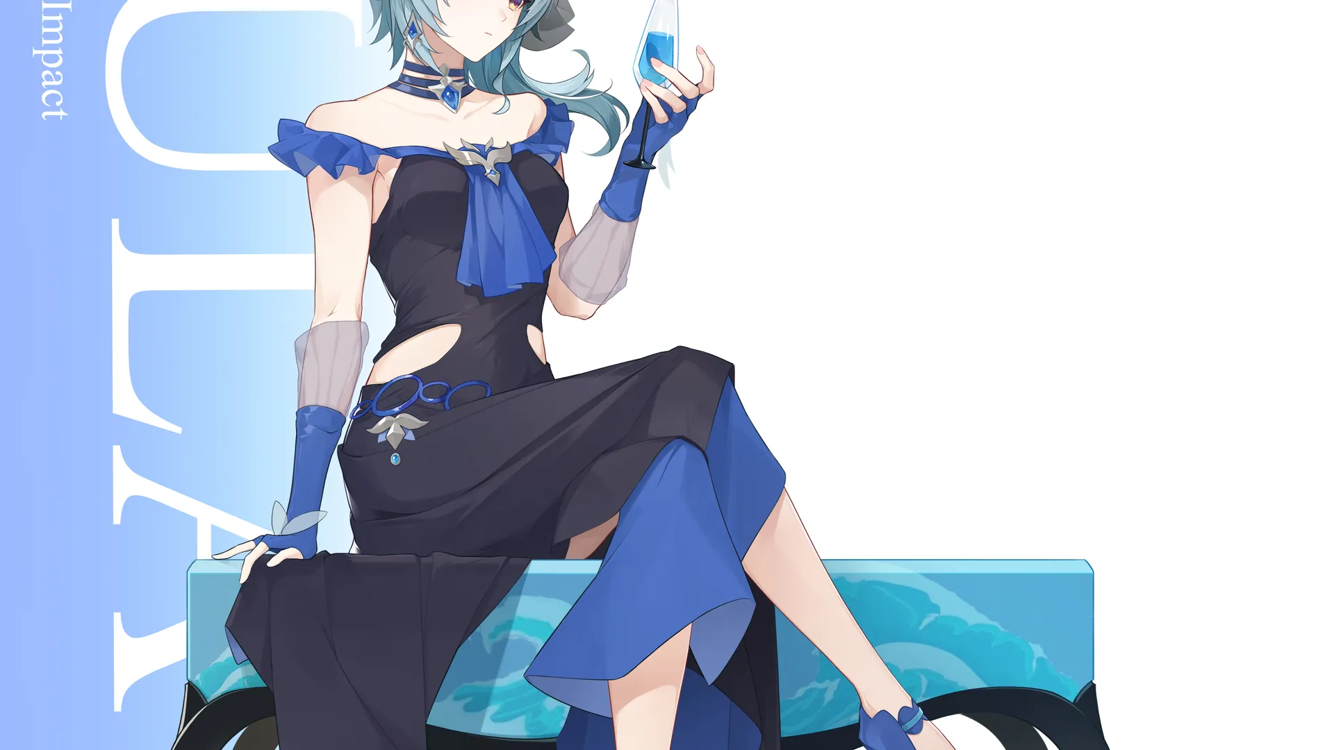 蓝色 头发 短发 动漫  女孩 御姐 手机壁纸 4K壁纸