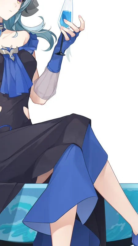 蓝色 头发 短发 动漫  女孩 御姐 手机壁纸 4K壁纸