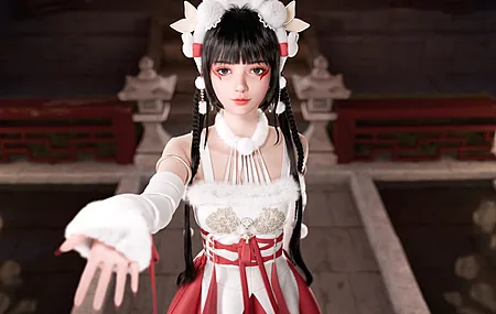 女孩 游戏 游戏CG 角色 头发 AI艺术 插图 伸手  电脑壁纸 4K壁纸