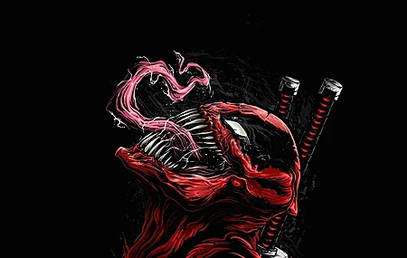 死侍 毒液 插图 漫画 漫威 超级英雄 电脑壁纸 4K壁纸