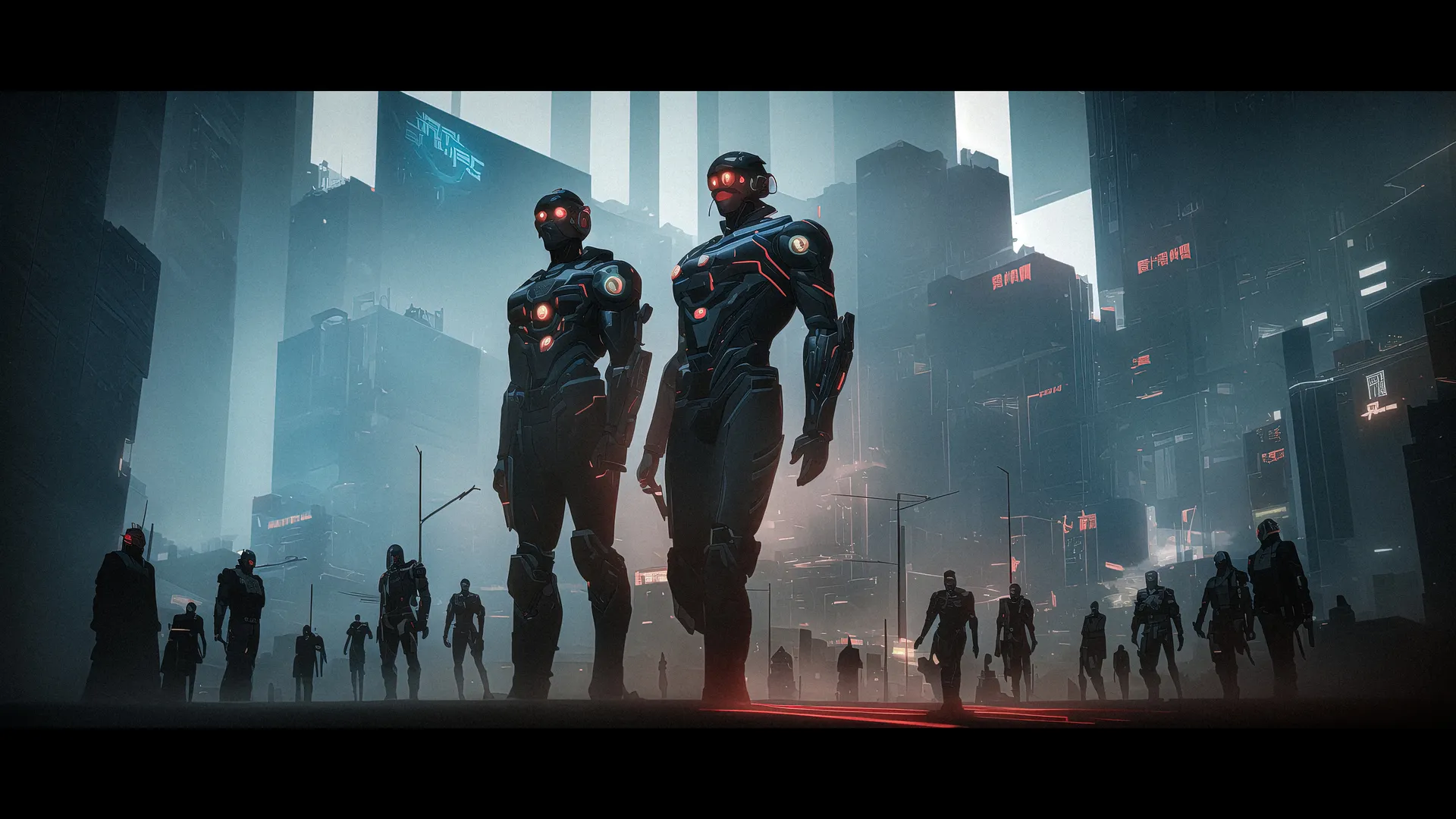 赛博朋克 城市 机器人 AI艺术 未来主义 幻想艺术 艺术 科幻 电脑壁纸 4K壁纸