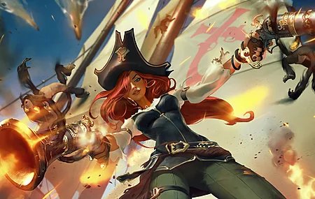 英雄联盟 游戏 人物 奇幻 女孩 奇幻艺术 海盗帽  电脑壁纸 4K壁纸