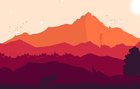 极简主义 自然  狼 山 珠穆朗玛峰 矢量   电脑壁纸 8K壁纸