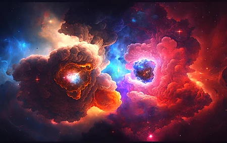 艺术 空间 星云 云 五颜六色 星星  电脑壁纸 4K壁纸