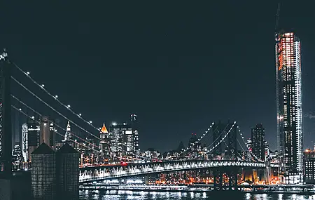 城市 桥梁 灯光 夜晚 建筑  电脑壁纸 4K壁纸