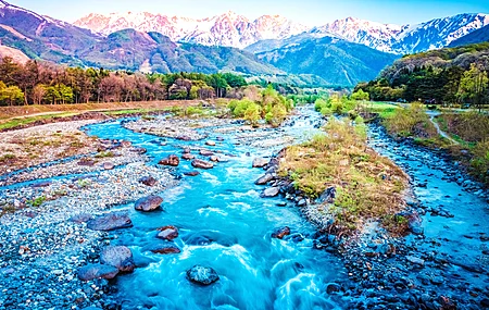 河流 水 石头 自然 山脉 树木 电脑壁纸 8K壁纸