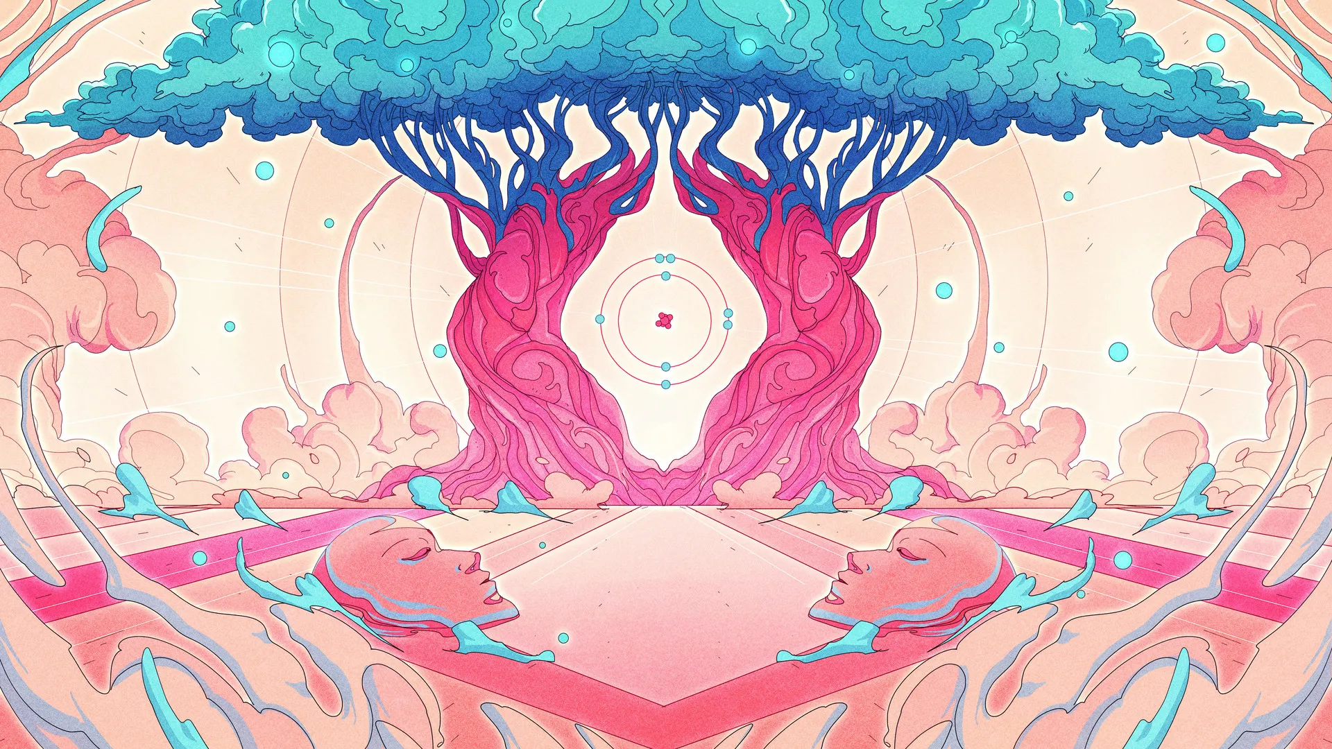 AI艺术 奇幻艺术 倒影 树 云 绘画 电脑壁纸 4K壁纸