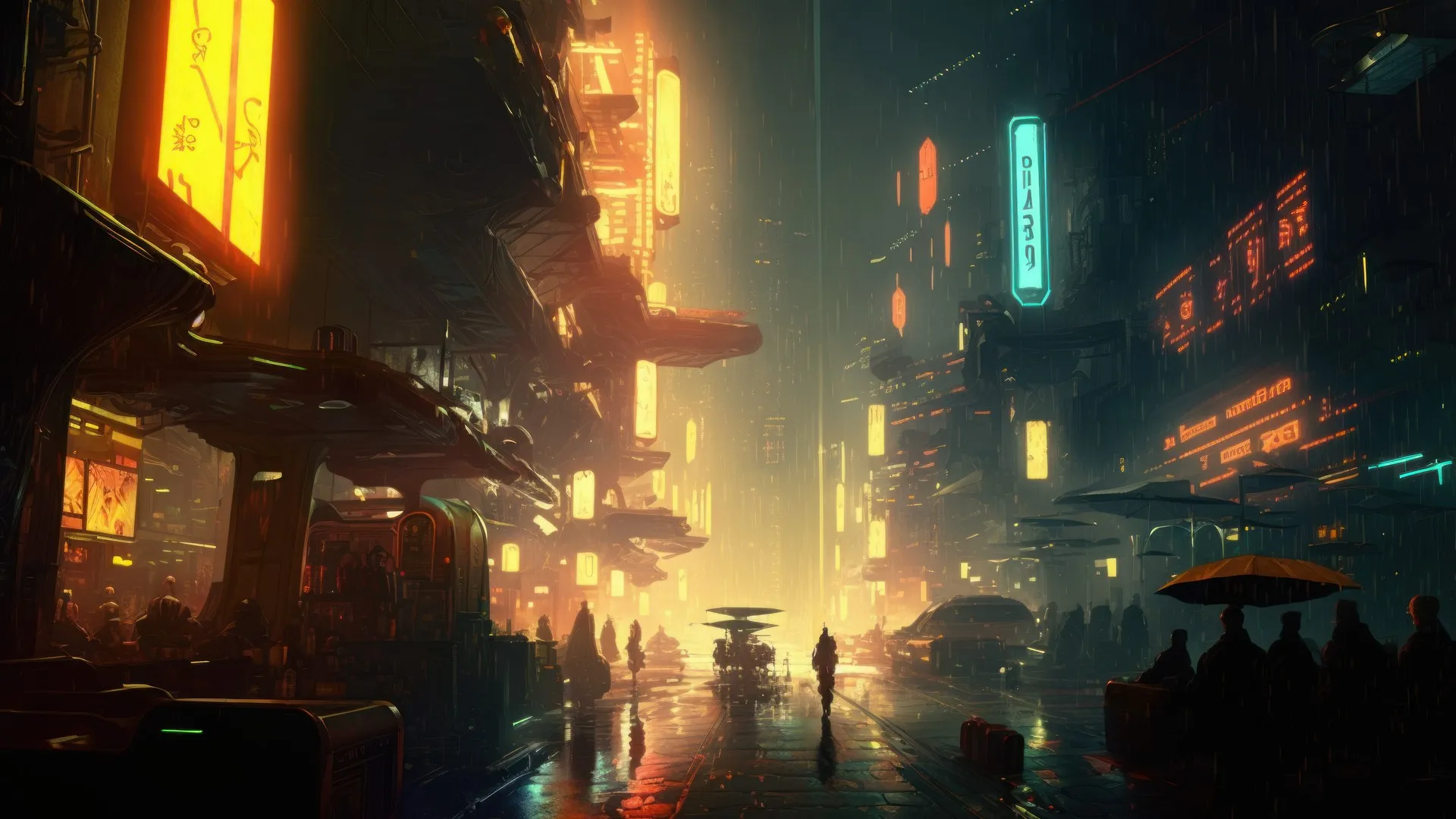 艺术 插图 赛博朋克 城市 城市灯光 霓虹灯  电脑壁纸 4K壁纸