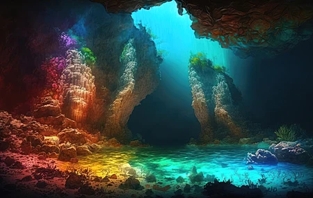 艺术 五颜六色 水下 水 自然  电脑壁纸 4K壁纸