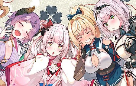 奇幻 女孩 快乐 微笑 粉色 头发 紫色 闪光 AI艺术 插图  电脑壁纸 4K壁纸