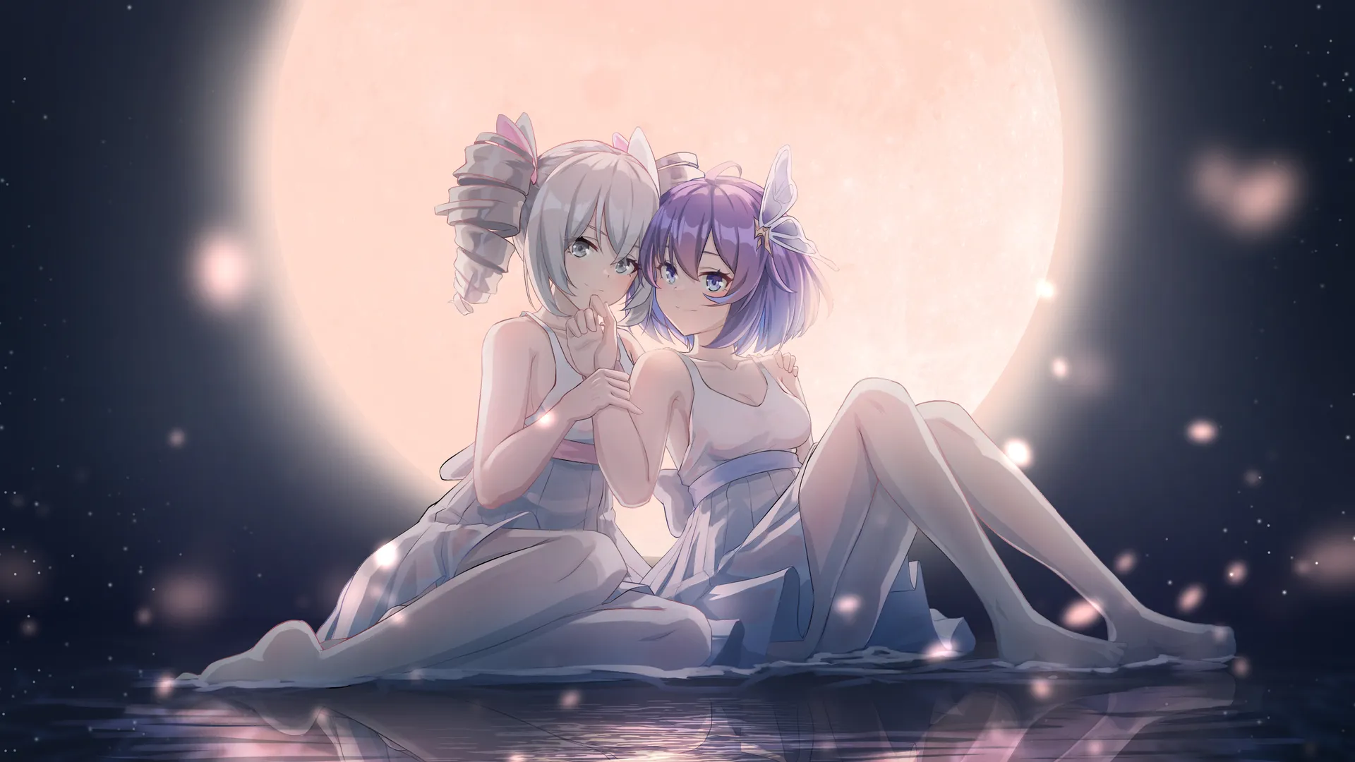 娇小 女孩 动漫  AI艺术 白色 短发 长腿 电脑壁纸 4K壁纸