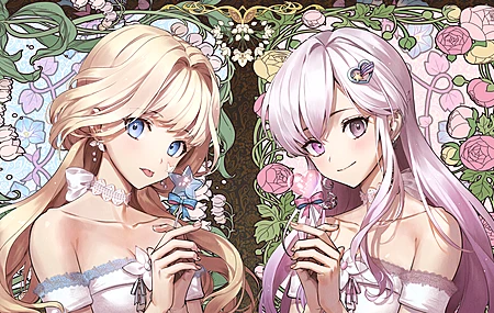  动漫 女孩 棒棒糖 长发 花 绘画 艺术 电脑壁纸 4K壁纸