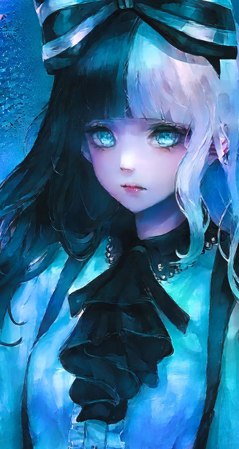  人物 多色头发 动漫 女孩 艺术 艺术 AI艺术  手机壁纸 4K壁纸