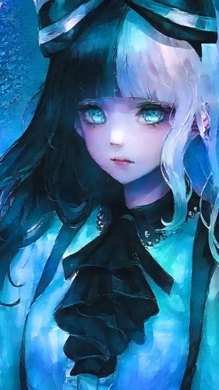  人物 多色头发 动漫 女孩 艺术 艺术 AI艺术  手机壁纸 4K壁纸