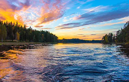 自然 风景 河流 森林 云 水 浪 树  电脑壁纸 4K壁纸