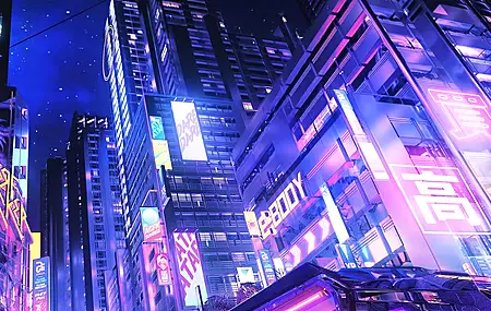 赛博朋克 霓虹灯 汽车跑车 游戏 4K壁纸