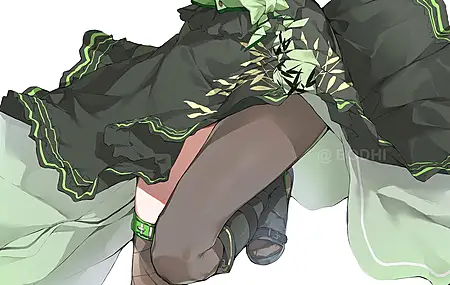 绿色 眼睛 动漫女孩 衣服 剑 武器 手套 简单  4K壁纸